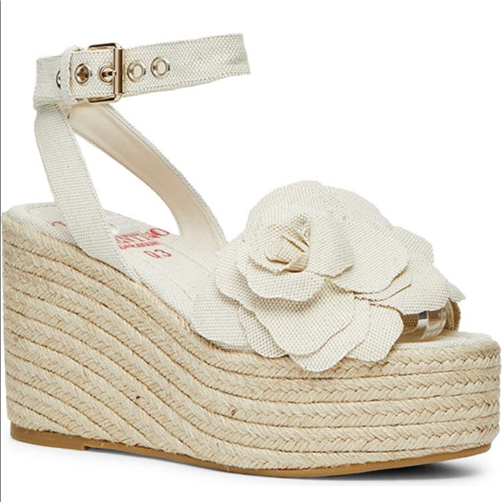 NEW Valentino Garavani Espadrille Platform Wedge Sandal (Size 8)